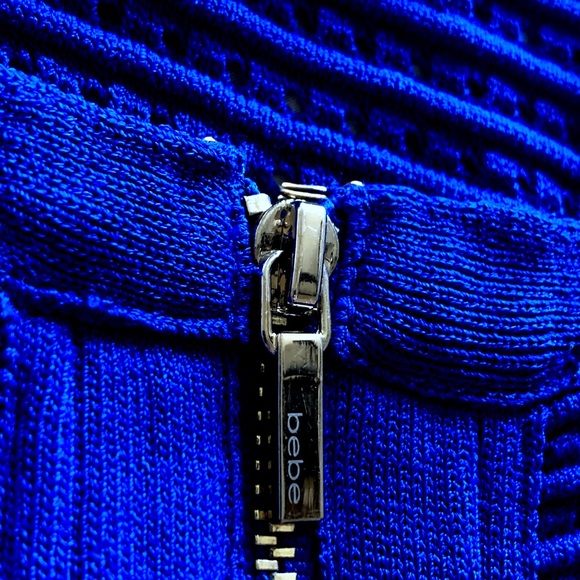 Bebe Vintage Ensemble Knit Skirt and Sleeveless Blue Bodycon Coordinating Top - Picture 4 of 6